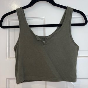 Army Green Crop Tank